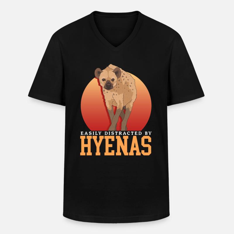 Hyäne Hyänen Tüpfelhyäne Geschenk - Männer-T-Shirt mit V-Ausschnitt - Schwarz