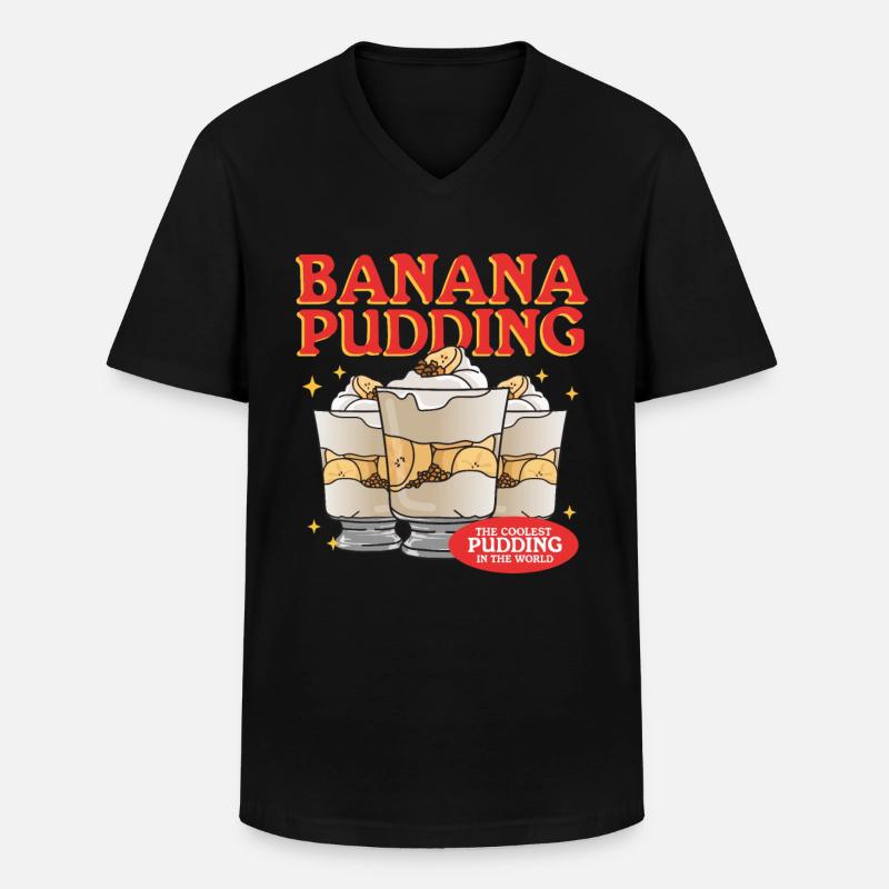 Bananenpudding Bananen-Pudding Geschenk - Männer-T-Shirt mit V-Ausschnitt - Schwarz