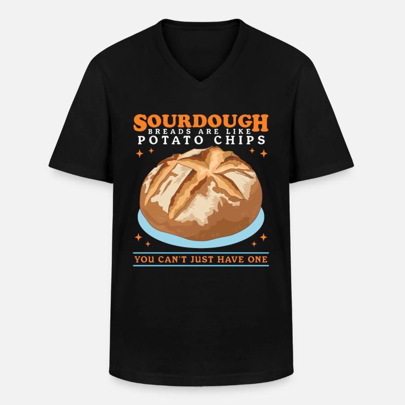 Sauerteigbrot Brote Sauerteig Geschenk - Männer-T-Shirt mit V-Ausschnitt - Schwarz