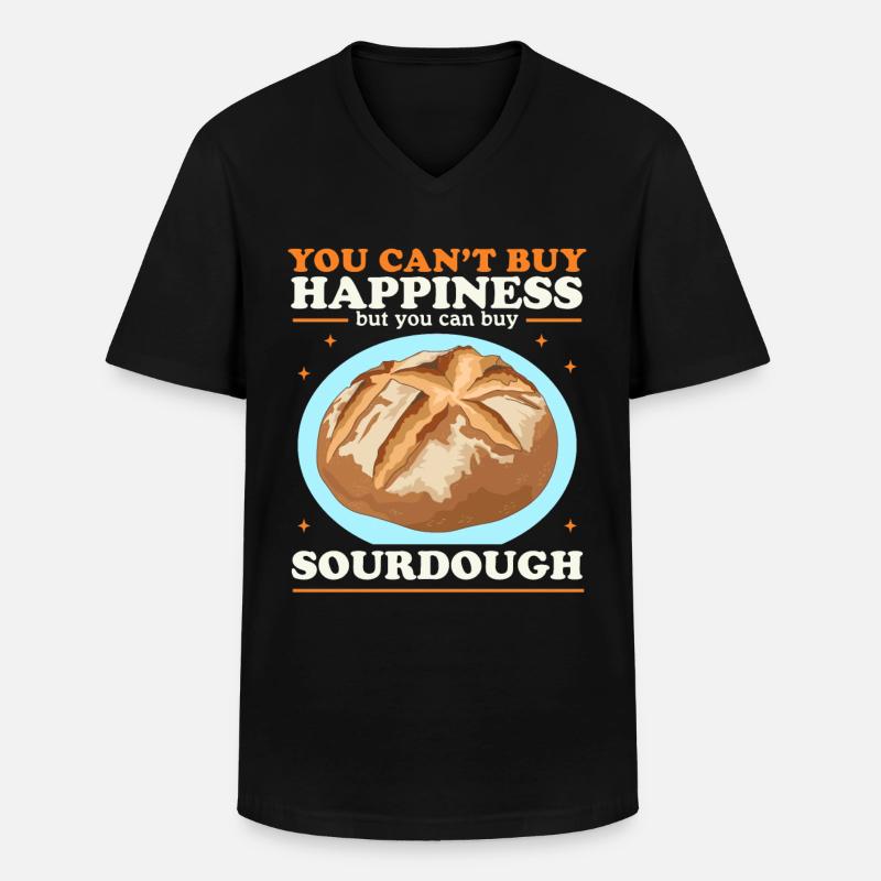 Sauerteigbrote Sauerteig Geschenk - Männer-T-Shirt mit V-Ausschnitt - Schwarz
