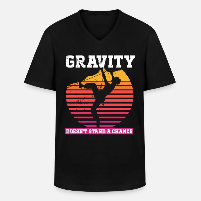 Klettern Mountain Boulder Climble Kletterer - Männer-T-Shirt mit V-Ausschnitt - Schwarz
