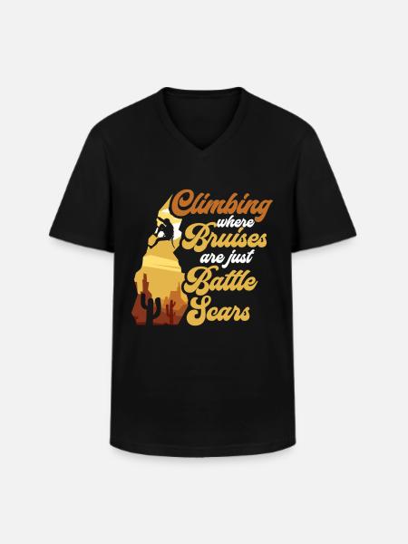 Klettern Mountain Boulder Climble Kletterer - Männer-T-Shirt mit V-Ausschnitt - Schwarz