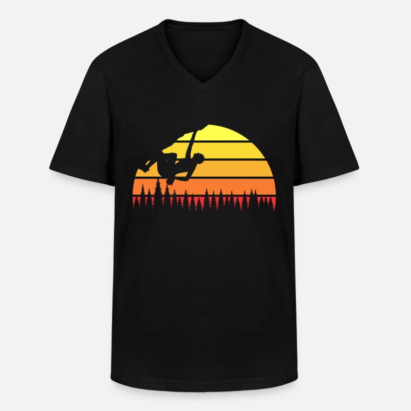 Klettern Mountain Boulder Climble Kletterer - Männer-T-Shirt mit V-Ausschnitt - Schwarz