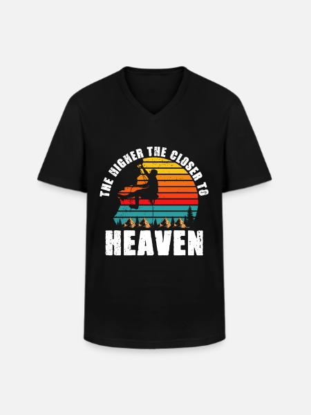 Climbing Mountain Boulder Climble Climber - Men's V-Neck T-Shirt - black