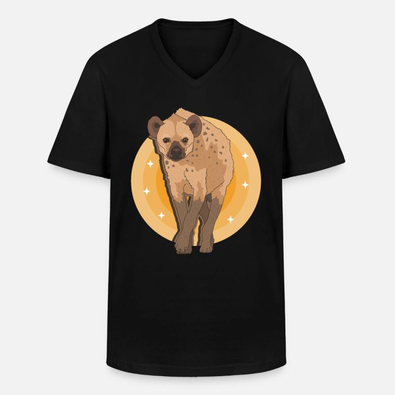 Hyäne Tüpfelhyäne Hyänen Geschenk - Männer-T-Shirt mit V-Ausschnitt - Schwarz