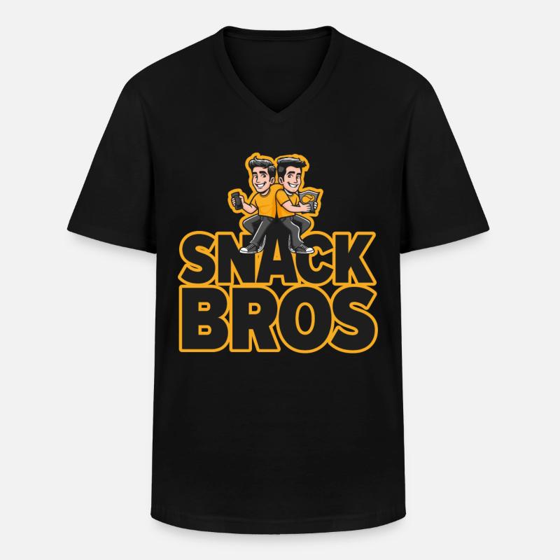 SNACKBROS - Männer-T-Shirt mit V-Ausschnitt - Schwarz