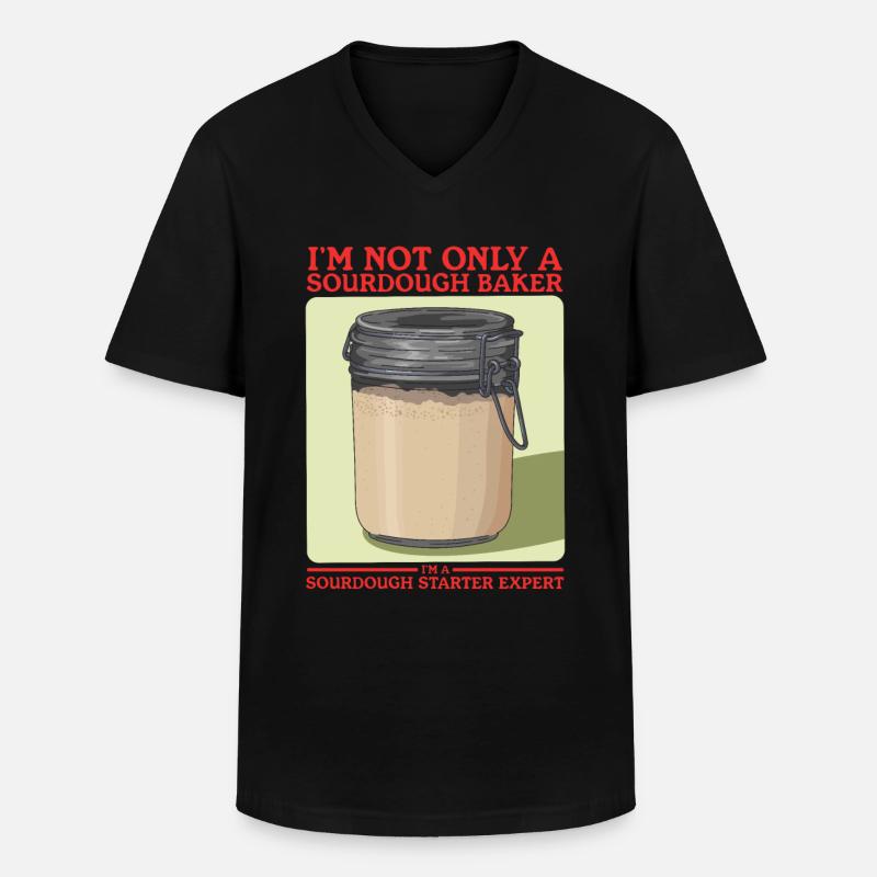 Sauerteig Starter Sauerteigbrot Geschenk - Männer-T-Shirt mit V-Ausschnitt - Schwarz
