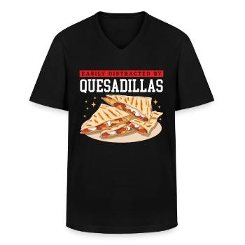 Quesadilla Tortilla Quesadillas Gift - Men's V-Neck T-Shirt - black - Front - AI Model Male 178 dark (178cm)
