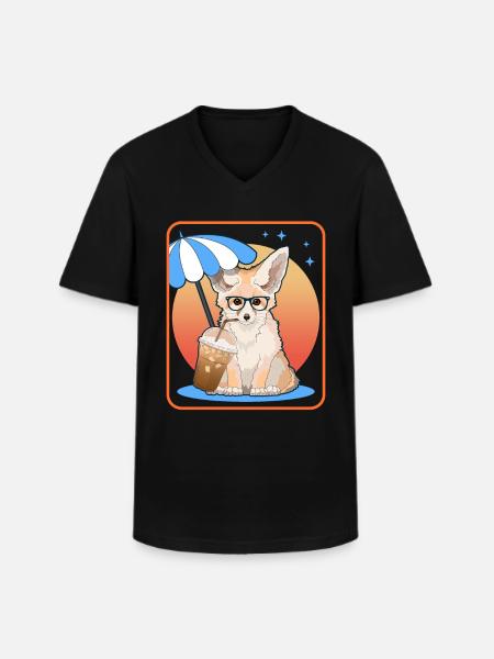 Fennek Wüstenfüchse Fuchs Geschenke - Männer-T-Shirt mit V-Ausschnitt - Schwarz