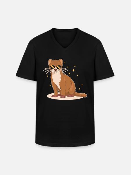Weasel Mouse Weasel Hermännchen Gift - Men's V-Neck T-Shirt - black