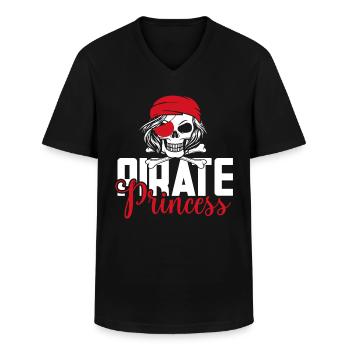 Pirate Princess Pirate Skull Cross Bones - Men's V-Neck T-Shirt - black - Front - AI Model Male 178 dark (178cm)