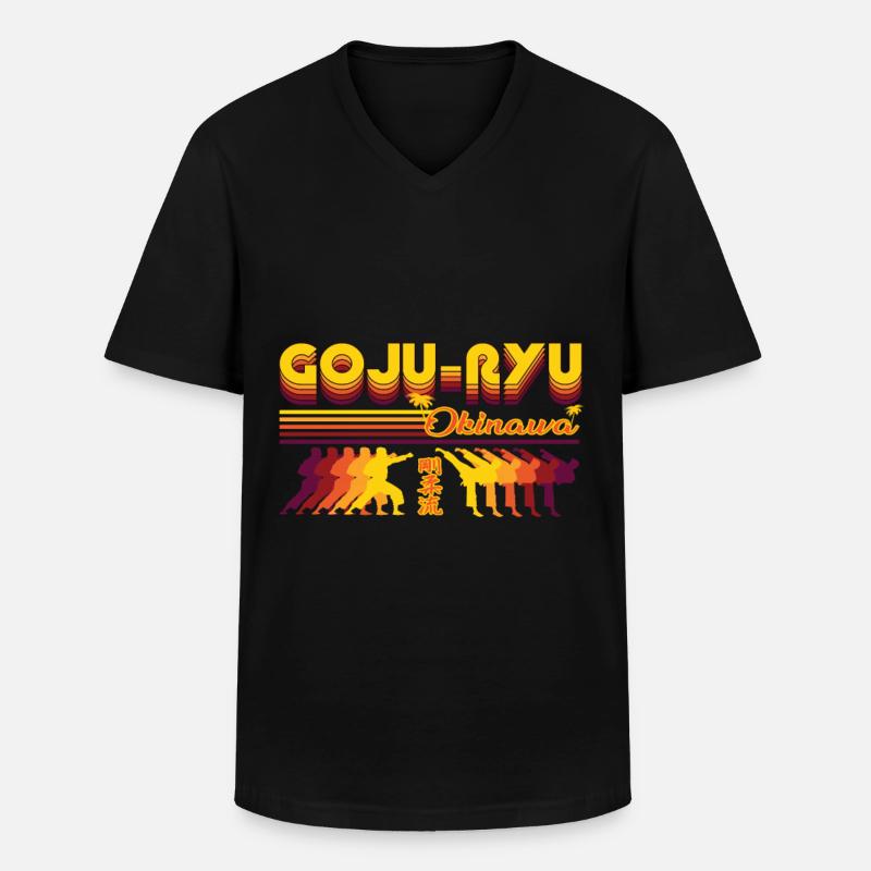 Goju-Ryu Karate Retro Design - Männer-T-Shirt mit V-Ausschnitt - Schwarz