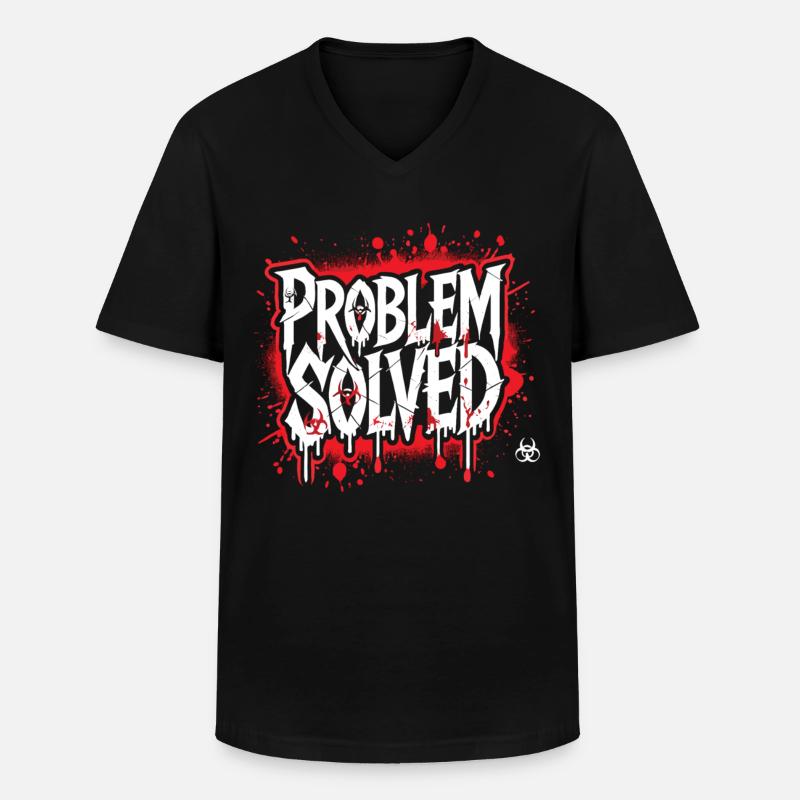Schockierende Lösung - Problem Solved - Männer-T-Shirt mit V-Ausschnitt - Schwarz