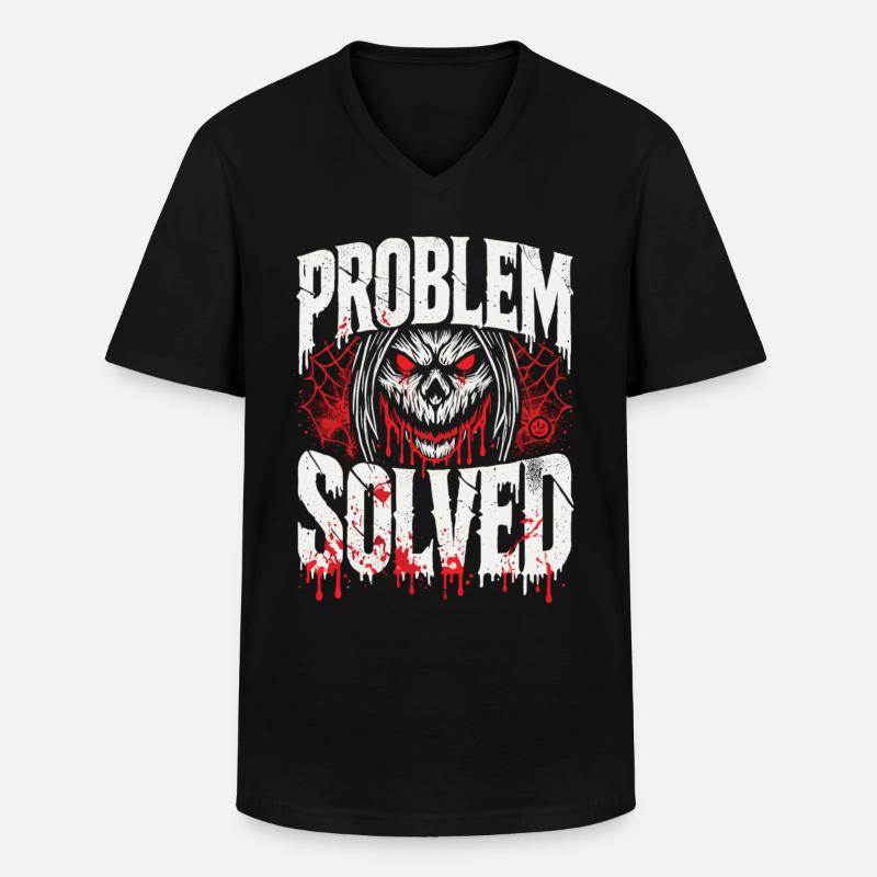 Bloody Solution - Problem Solved - Men's V-Neck T-Shirt - black