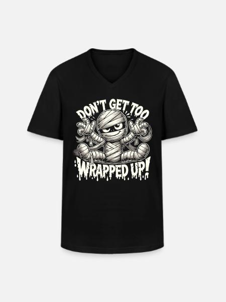 Wrapped Mummy Halloween Shirt - Men's V-Neck T-Shirt - black