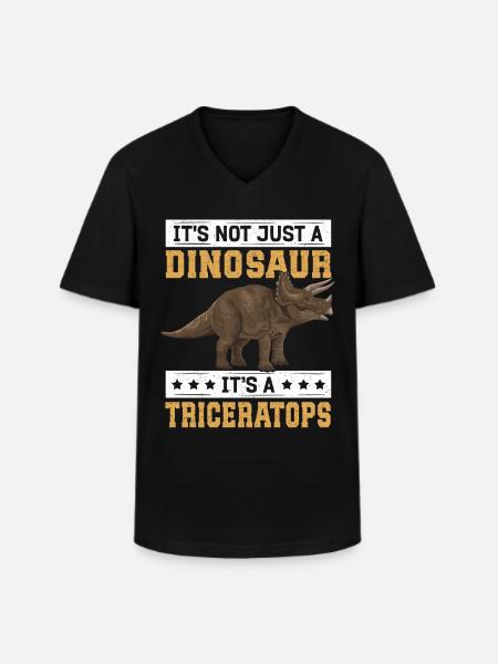 Triceratops Dinosaur Dinos Gift - Men's V-Neck T-Shirt - black