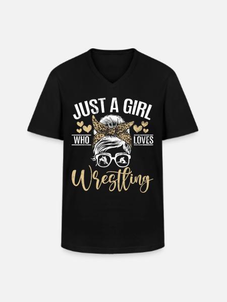 Lutteuse Fille Grappling Lutteuse Femmes - T-shirt col V Homme - noir