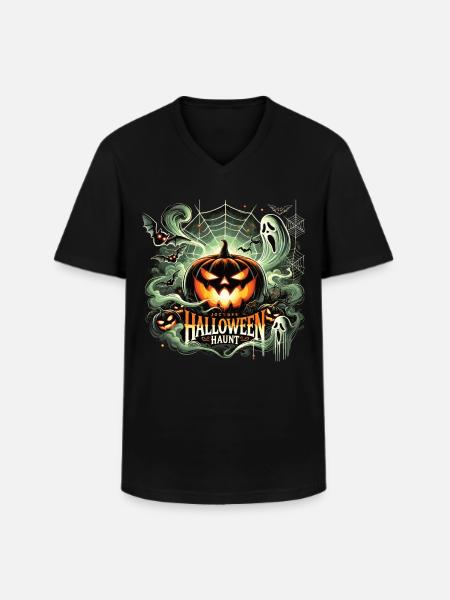 Scary pumpkin fun - Men's V-Neck T-Shirt - black