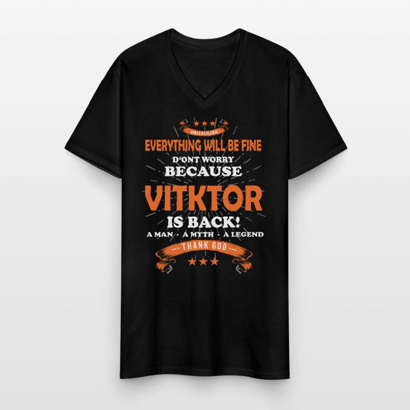 Everything will be fine Viktor Is back Männer-T-Shirt mit V-Ausschnitt