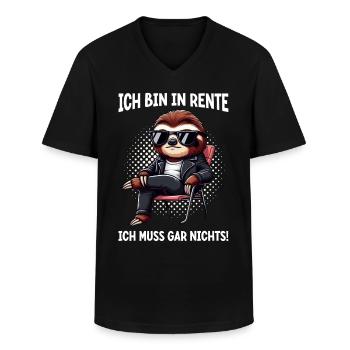 Ich bin in Rente ich muss gar nichts Lustiges - Männer-T-Shirt mit V-Ausschnitt - Schwarz - Vorne - AI Model Male 178 dark (178cm)