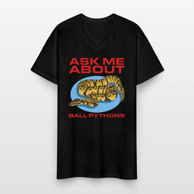 Königspython Python Schlange Geschenke Männer-T-Shirt mit V-Ausschnitt