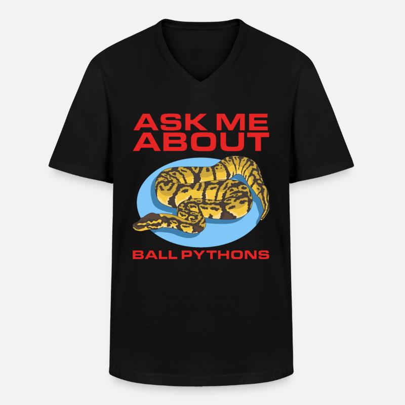 King Python Python Snake Gifts - Men's V-Neck T-Shirt - black