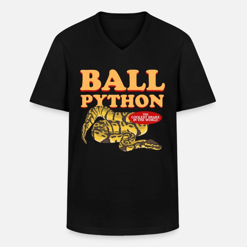 Königspython Python Schlangen Geschenk - Männer-T-Shirt mit V-Ausschnitt - Schwarz