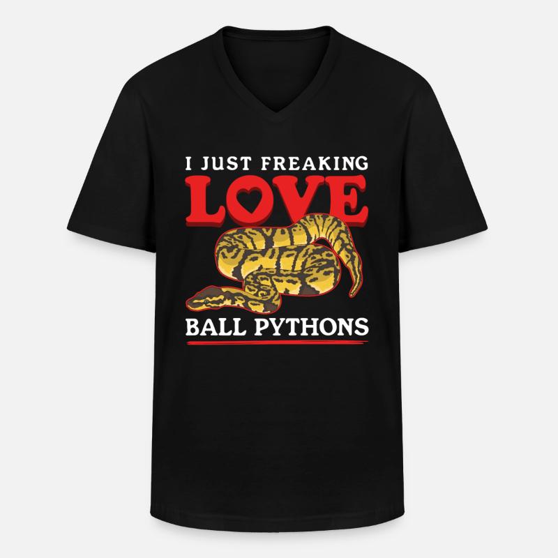 Königspython Schlangen Python Geschenke - Männer-T-Shirt mit V-Ausschnitt - Schwarz