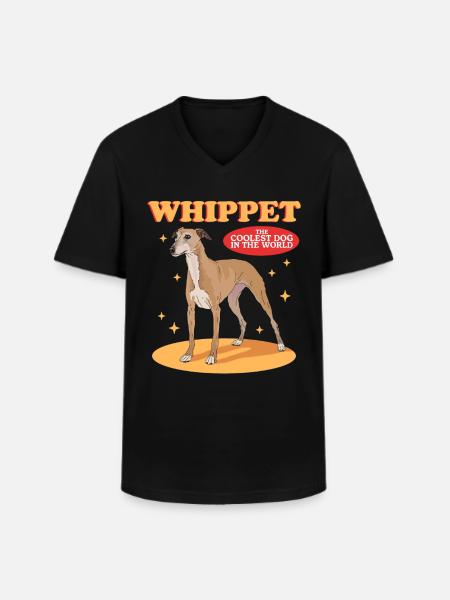 Whippet Petits Lévriers Anglais Cadeaux - T-shirt col V Homme - noir