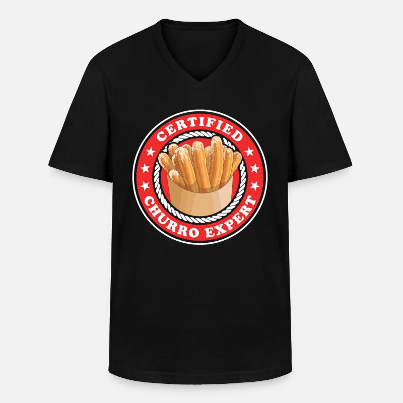 Churro Experte Churros Geschenk - Männer-T-Shirt mit V-Ausschnitt - Schwarz