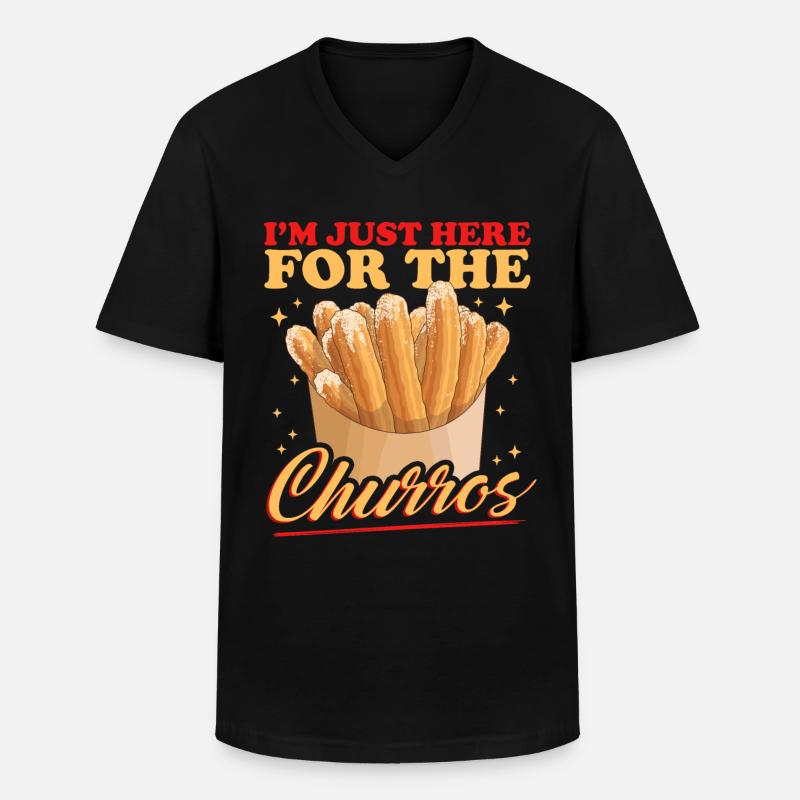 Churros Bäcker Churro Geschenk - Männer-T-Shirt mit V-Ausschnitt - Schwarz