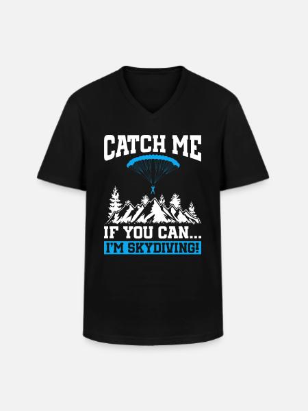 Parachute Fire Camp -Junkie -Parachutist - Men's V-Neck T-Shirt - black