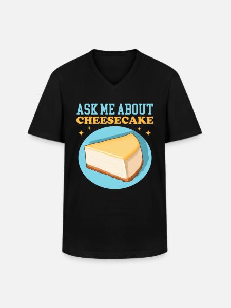 Cheesecake Curd Cake Cheesecake Gift - Men's V-Neck T-Shirt - black