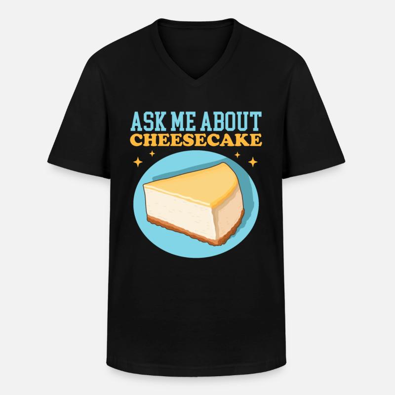 Cheesecake Curd Cake Cheesecake Gift - Men's V-Neck T-Shirt - black
