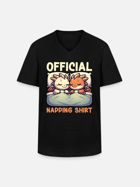 Official Sleeper Dragon Sweet Lazy - Men's V-Neck T-Shirt - black