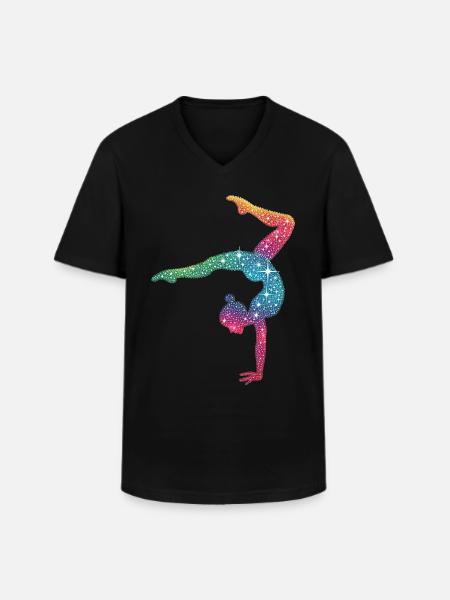 Gymnastique Gymnaste Gymnaste acrobatique - T-shirt col V Homme - noir