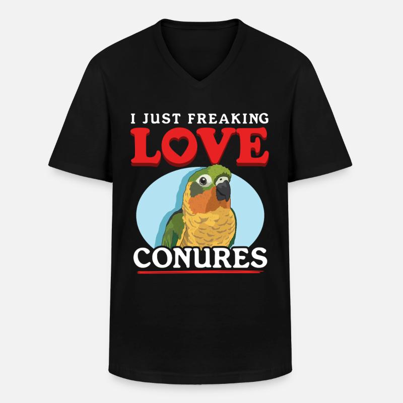 Conure Conures Papageien Geschenk - Männer-T-Shirt mit V-Ausschnitt - Schwarz