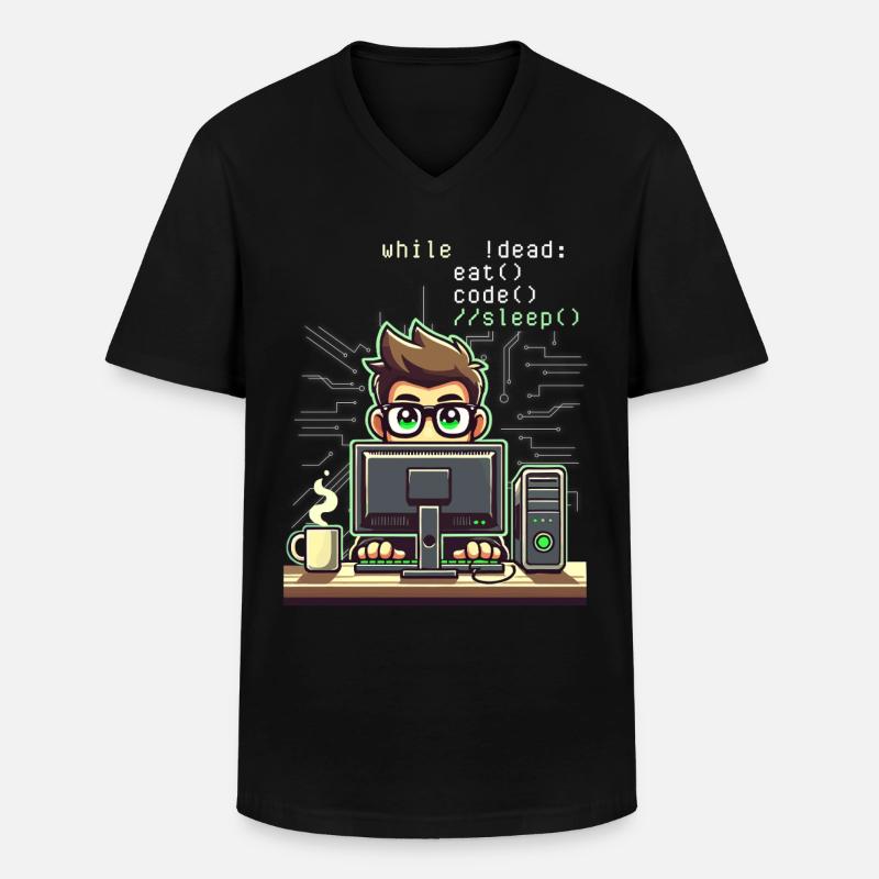 Programmierer Computercodierungssoftwareentwickler - Männer-T-Shirt mit V-Ausschnitt - Schwarz