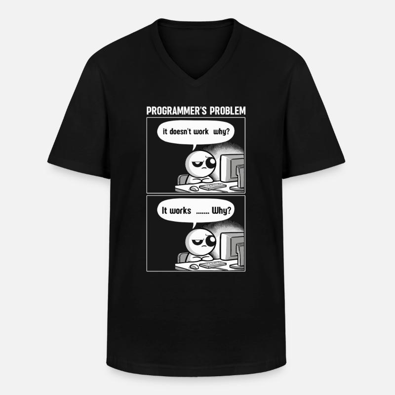 Programmierer Computercodierungssoftwareentwickler - Männer-T-Shirt mit V-Ausschnitt - Schwarz
