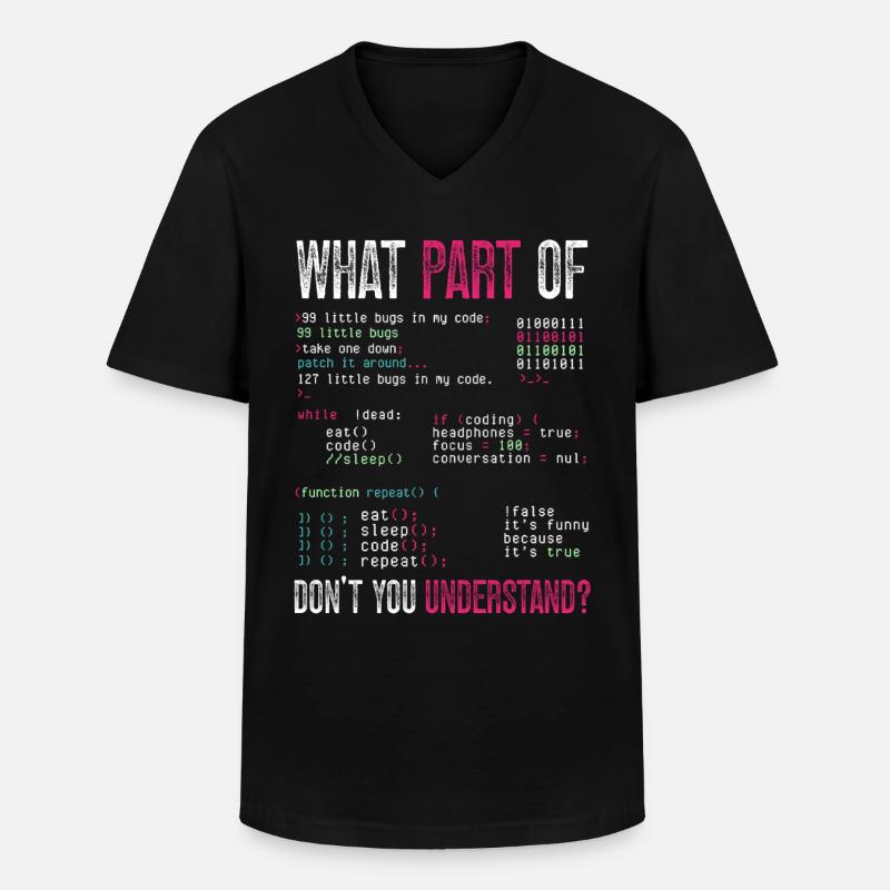 Programmierer Computercodierungssoftwareentwickler - Männer-T-Shirt mit V-Ausschnitt - Schwarz