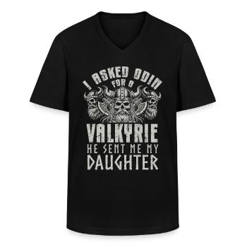Viking Norse Gods Nordman Mythology - Men's V-Neck T-Shirt - black - Front - AI Model Male 178 dark (178cm)