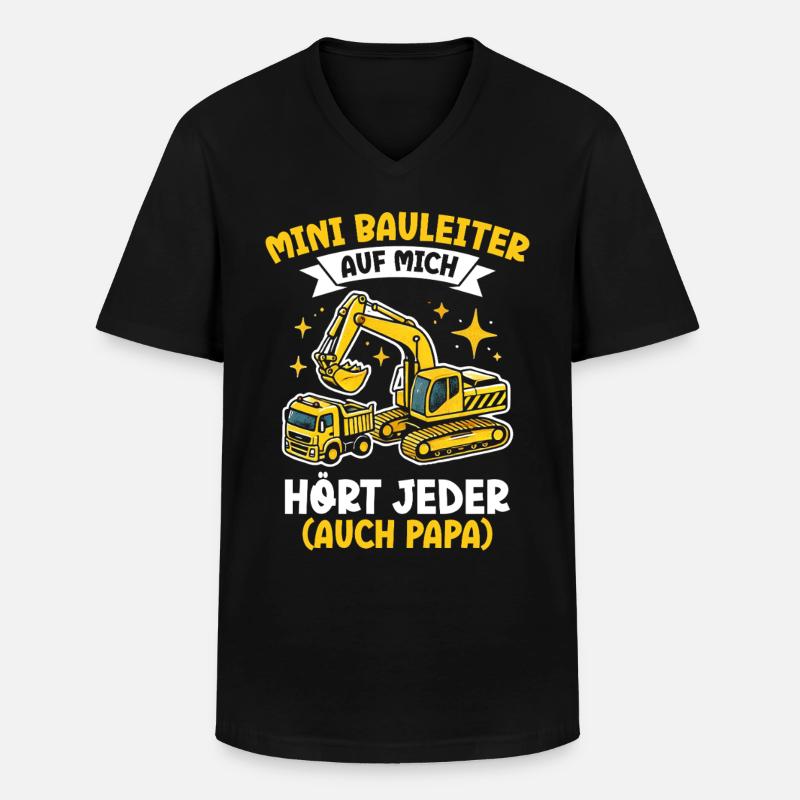 Kinder Bauleiter Projektleiter Bauunternehmer - Männer-T-Shirt mit V-Ausschnitt - Schwarz