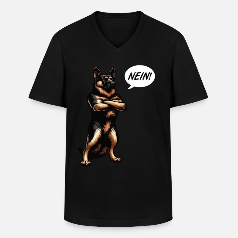 Nein Deutscher Schäferhund Schäferhunde - Männer-T-Shirt mit V-Ausschnitt - Schwarz