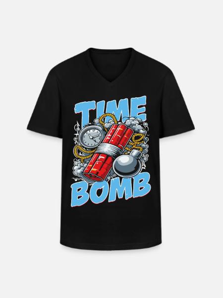 Time Bomb – Explosive Streetwear Design - Men's V-Neck T-Shirt - black