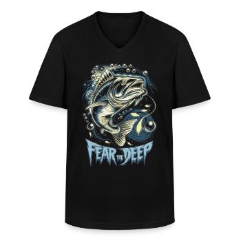 Tiefsee Räuber Angler Fisch - Männer-T-Shirt mit V-Ausschnitt - Schwarz - Vorne - AI Model Male 178 dark (178cm)