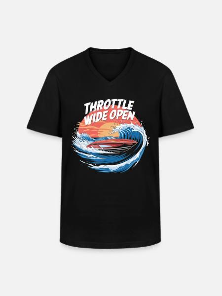 Speedboat Action Shirt - Men's V-Neck T-Shirt - black