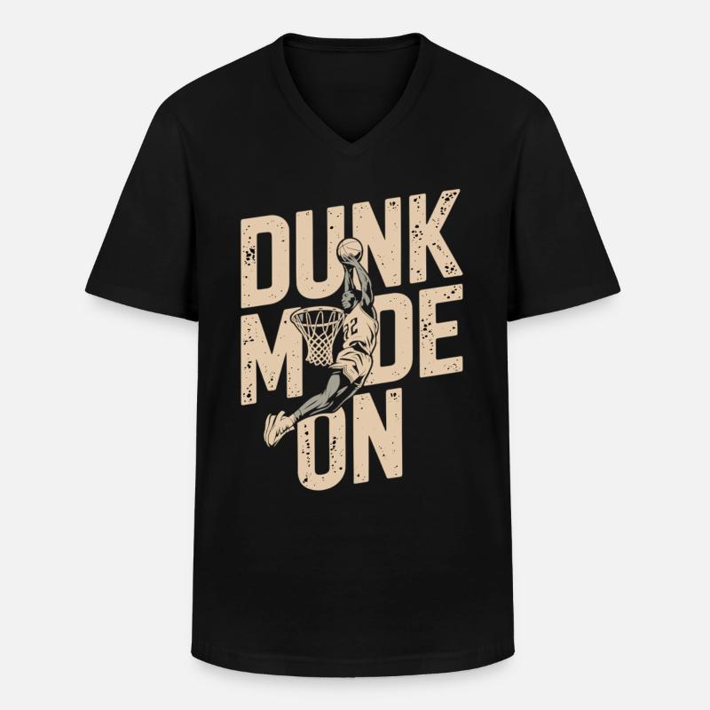 Dunk Mode Enabled - Men's V-Neck T-Shirt - black