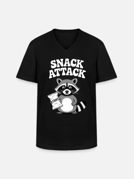 Chips et raton laveur - T-shirt col V Homme - noir