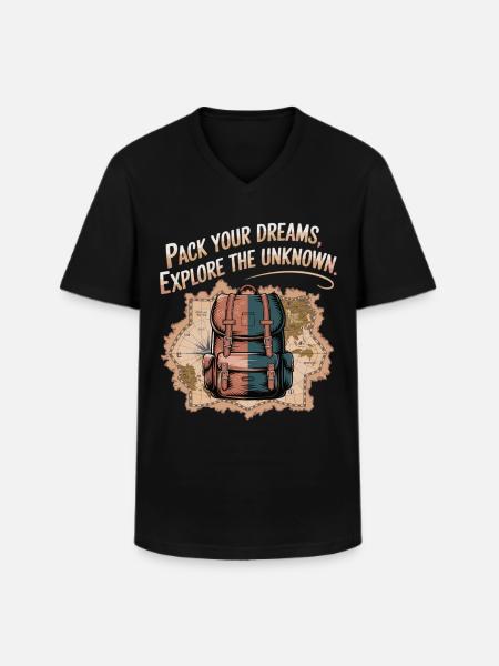 Grab dreams, experience adventures - Men's V-Neck T-Shirt - black
