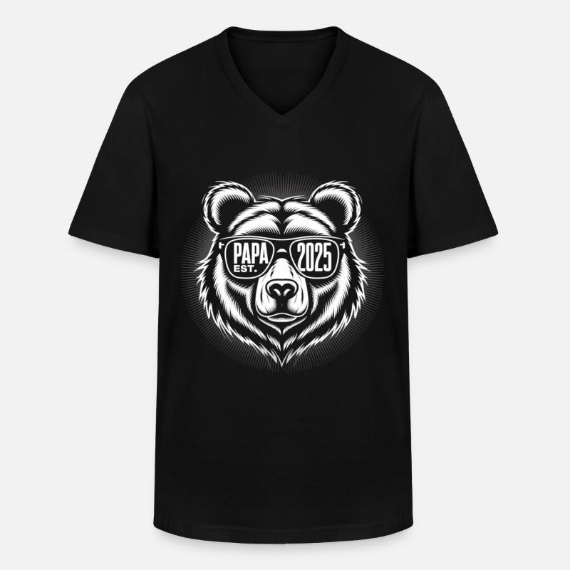 Frisch gebackener Papa 2025 - Männer-T-Shirt mit V-Ausschnitt - Schwarz